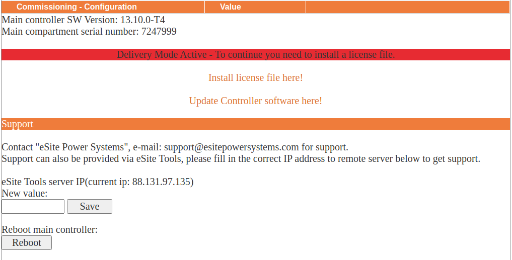 Figure A.5. eSite x10 Site Commissioning.