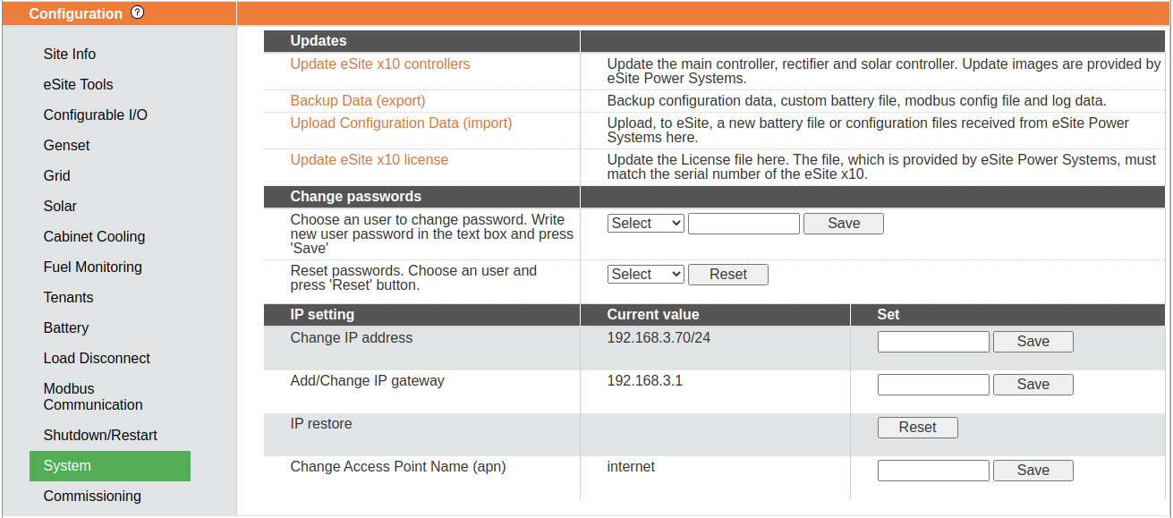 Figure A.3. eSite Web Systems page.
